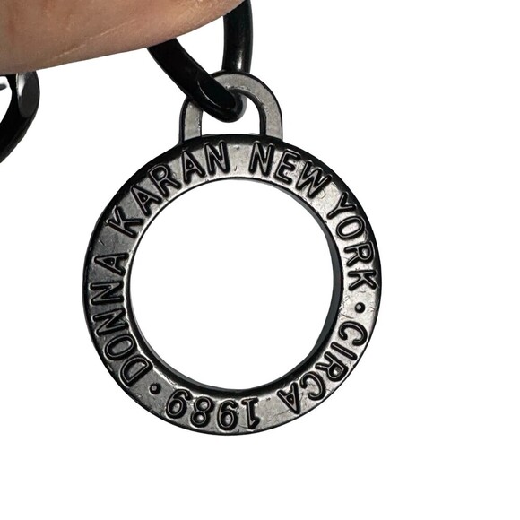 DKNY vintage Subway Token Logo Black Metal Chain Charm Belt 42\